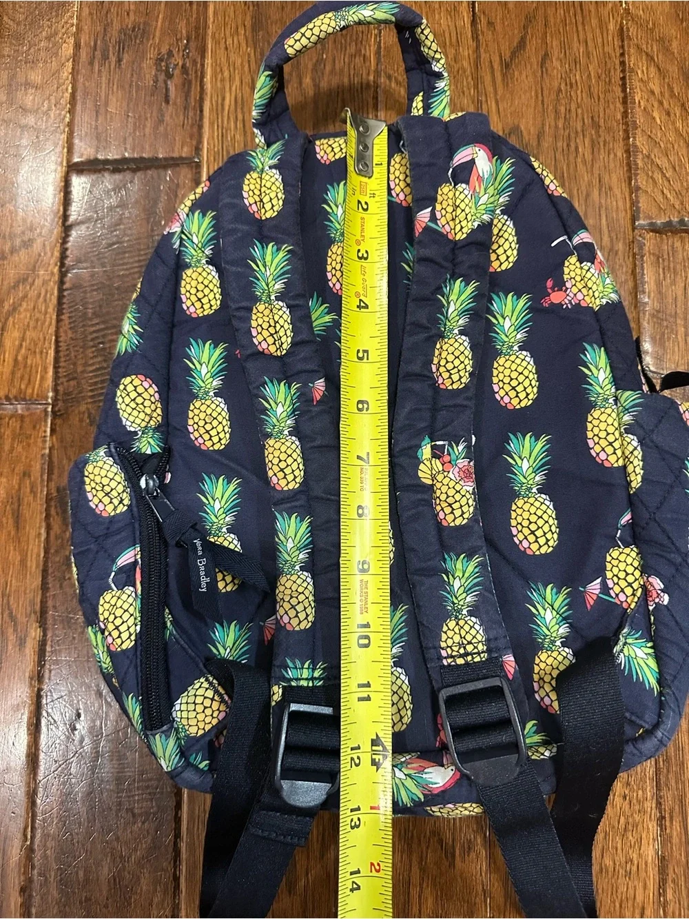 🏝️VERA BRADLEY Mini Backpack Purse Toucan Party Pineapples Small Bookbag Quilted
